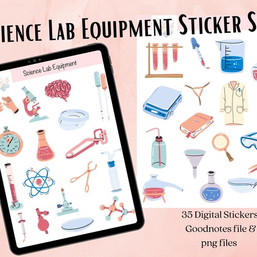Science Lab Equipment Digital Stickers Goodnotes Stickers Etsy