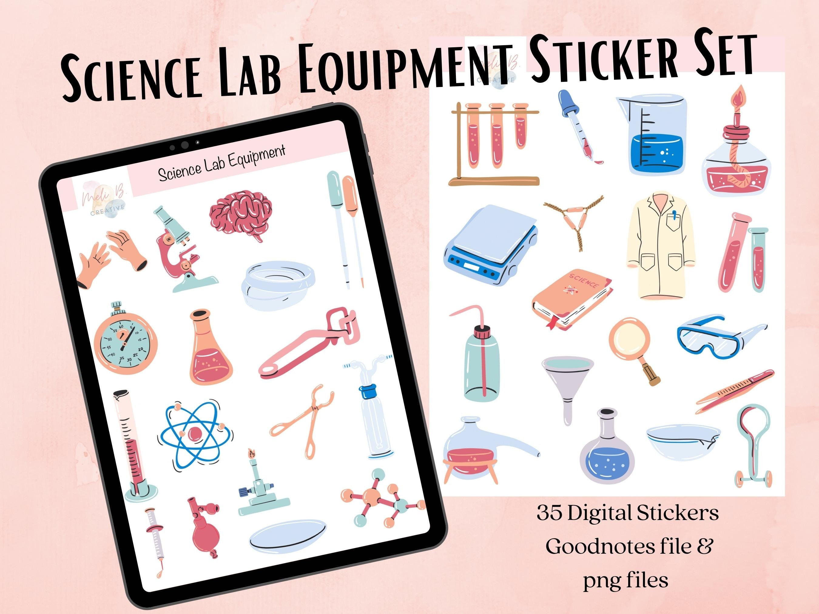 Science Lab Equipment Digital Stickers Goodnotes Stickers Etsy