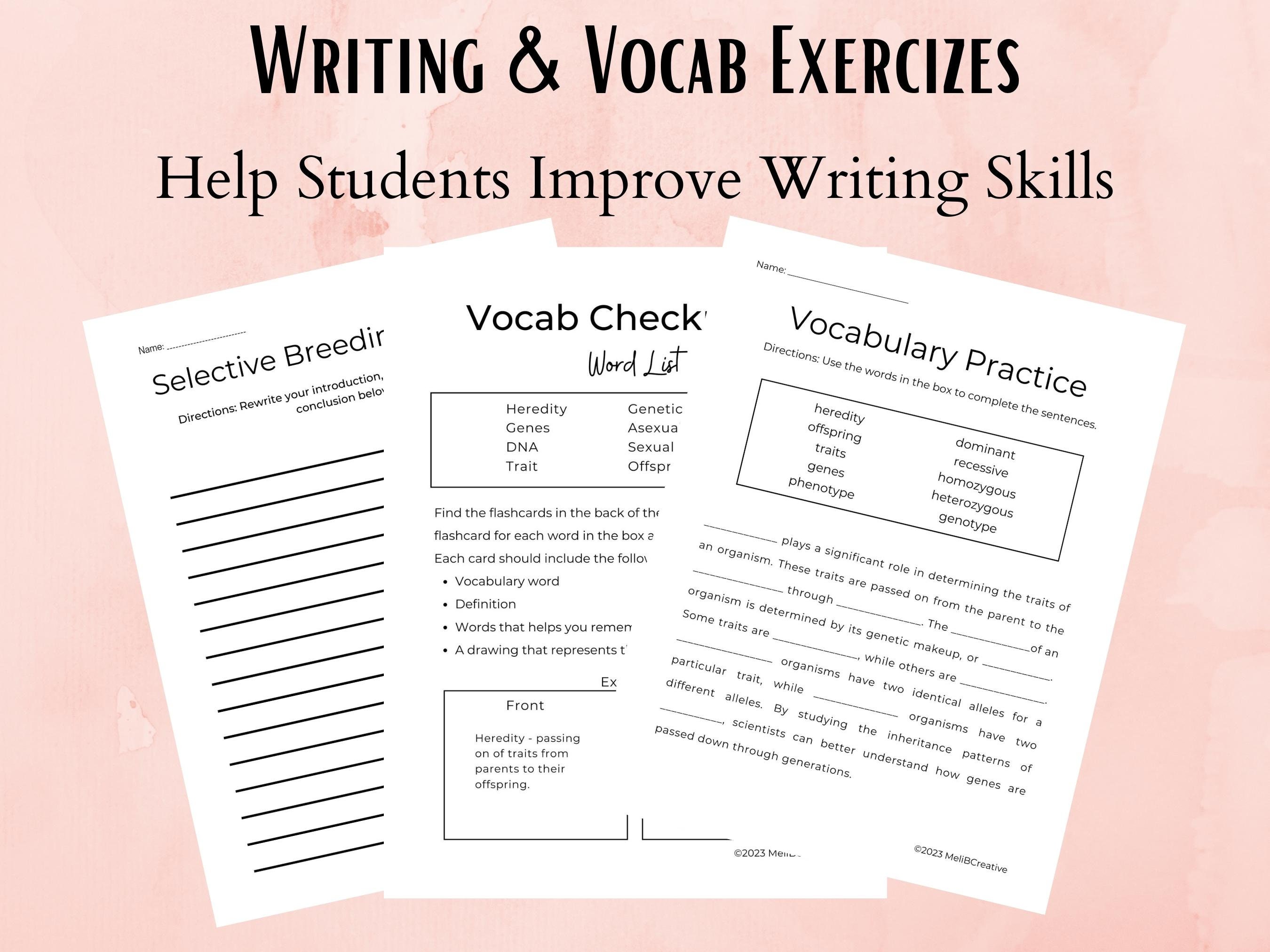 Paquete de hojas de trabajo de ciencias biológicas de herencia y genética  para la clase de ciencias de la escuela secundaria, plan de estudios de  educación en el hogar, subplan, imprimible, maestro -, image size:2700x2025