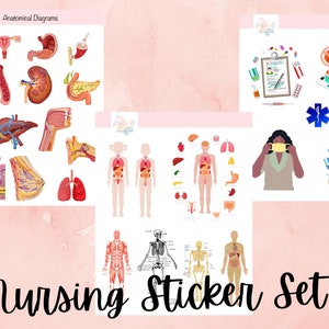 Nursing Sticker Bundle. Digital Sticker Sheet for Science, Biology ...