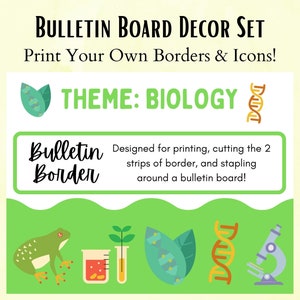 Biology Life Science Bulletin Boarder Classroom Decor Set, Science Teacher, middle school science, STEM, Science Posters, Earth Science