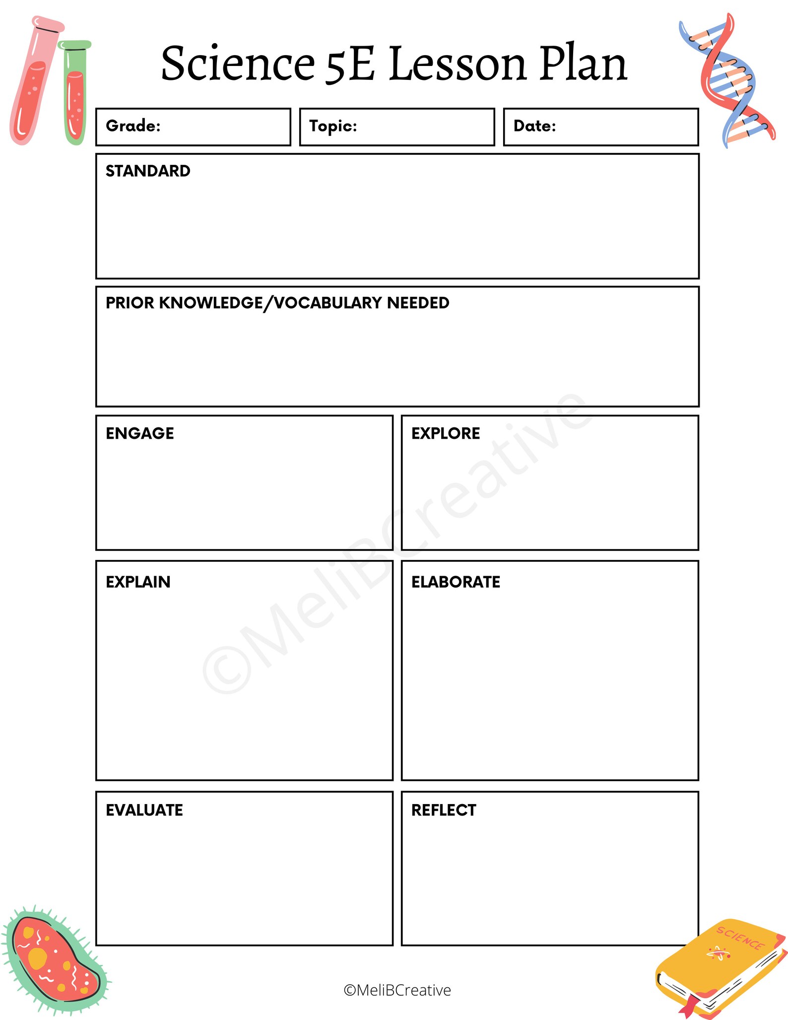 5E Science Lesson Plan Template