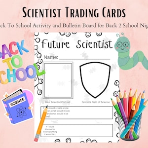 Scientist Trading Cards: Back-to-School STEM Activity & Display, Printable, Back to School Night, Bulletin Board, Classroom