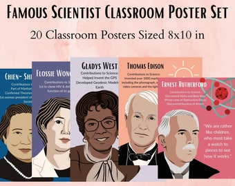 Famous Scientist Classroom Poster Set, Science Classroom Décor, Women in Science, Anchor Chart, Famous Women, Math Classroom Decor, gift