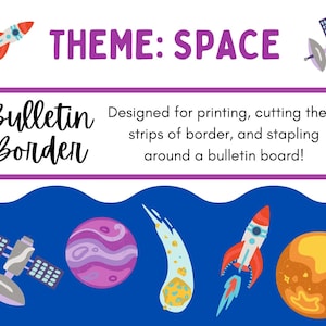 Space Bulletin Boarder Classroom Decor Set, Science Teacher, middle school science, STEM, Science Posters, Earth Science, Printable pdf