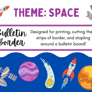 Space Bulletin Boarder Classroom Decor Set, Wetenschapsleraar, middelbare schoolwetenschap, STEM, Wetenschapsposters, Aardwetenschappen, Afdrukbare pdf