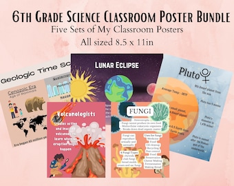 6th Grade Science Classroom Decor Bundle, Science Teacher, Middle School Science, Stem posters, Space Decor, Planets, Career poster download