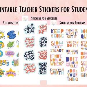 Pegatinas motivacionales imprimibles para maestros, pegatinas inspiradoras, pegatinas para estudiantes, pegatinas PYO, pegatinas imprimibles, pegatinas para profesores