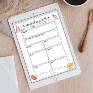 Science 5E Lesson Plan Printable or Digital PDF or PNG for Goodnotes, Noteability.  For Teachers, Students, Planners, School