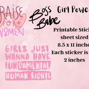 Girl Power Stickers, Digital or Printable Sticker Sheet. for Goodnotes ...