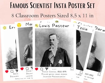 Famous Scientist Classroom Poster Set, Science Classroom Décor, Men & Women in Science, Famous People in History, Math Classroom Decor, gift