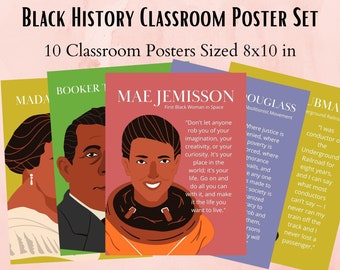 Black History Month Classroom Decor Poster Set, African American History, History Classroom, Classroom Posters, printable poster, gift