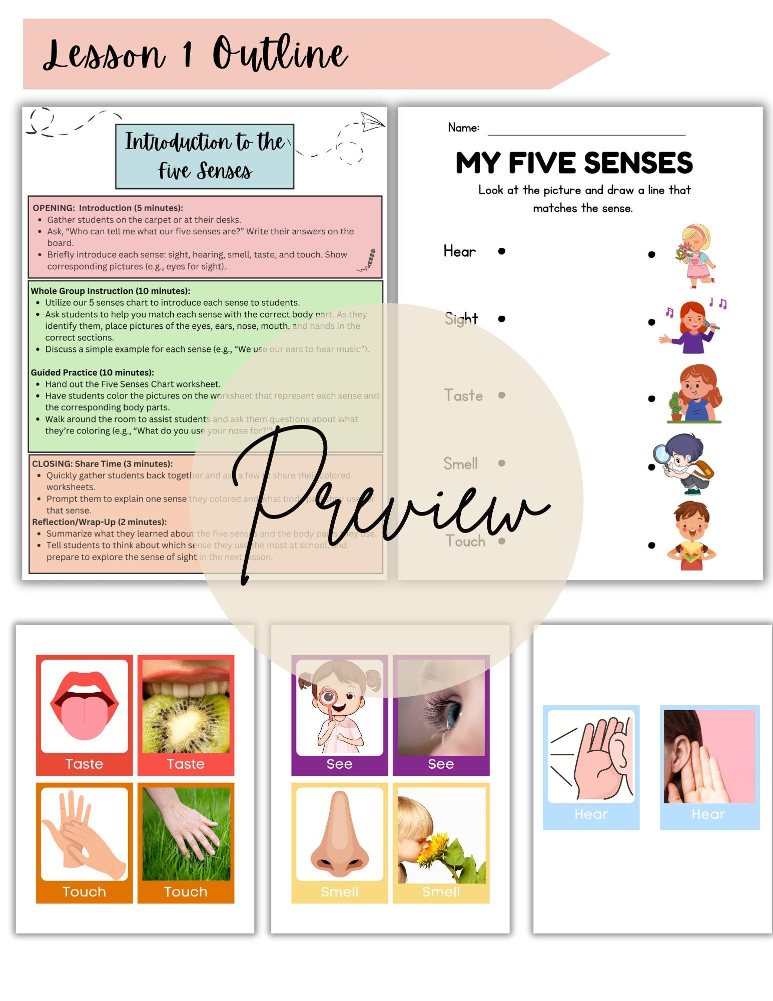 Kindergarten Science Unit 1: the Five Senses (lesson Plan/activities ...