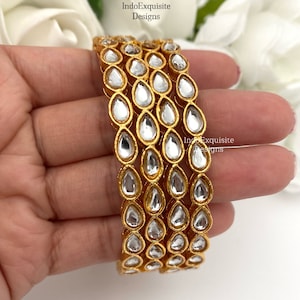 Kundan Bangles Set(4 Pc)/Indian bangles/Punjabi bangles Set/Bridal bangles/wedding jewelry