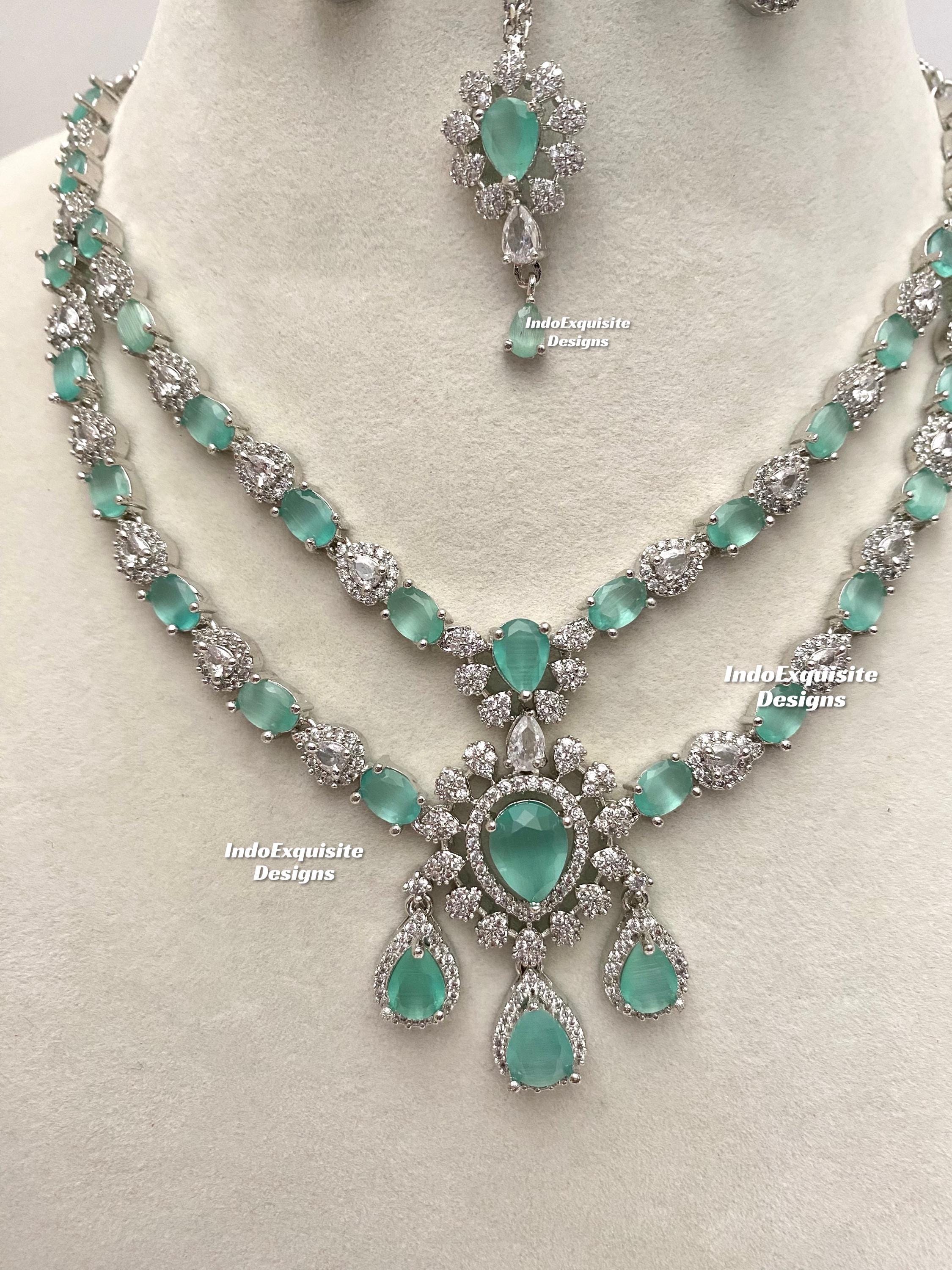 ダブルレイヤーアメリカンダイヤモンドシルバーコンビネーション