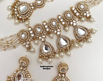 Kundan choker Set/Indian jewelry/Kundan Polki Necklace/Bollywood style choker set