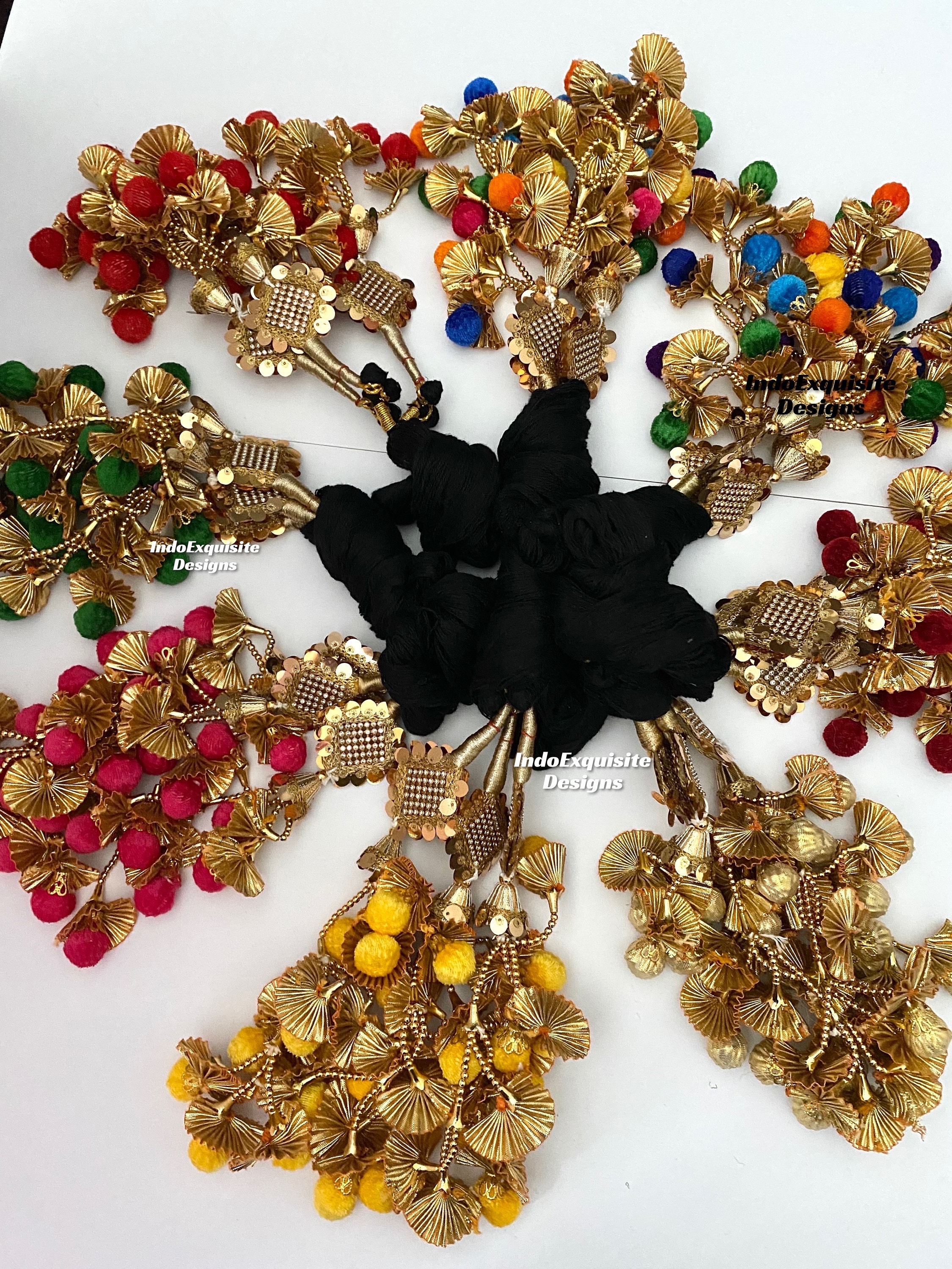 BRIDAL PAKISTANI INDIAN JEWELRY ELAYNA PUNJABI PARANDA HAIR ACCESSORIES Paranda Hair Jewellery - Etsy main image 2