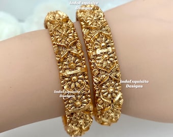 Gold Plated Kade /Bangles /High quality Kundan polki Gold Plated bangles/Bridal bangles bracelets/statement kade