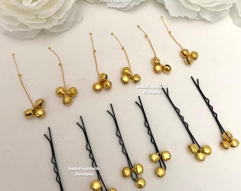 Pack of 6 ghungroo hair pins/ Hair clips/Hair accessories/Ghungroo pins/Bridal hair accessories