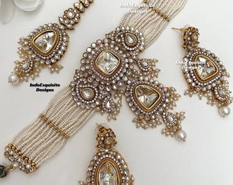 Premium quality kundan Choker Set/ Indian Jewelry/unique Kundan choker set/Indian jewelry set/Bridal jewelry