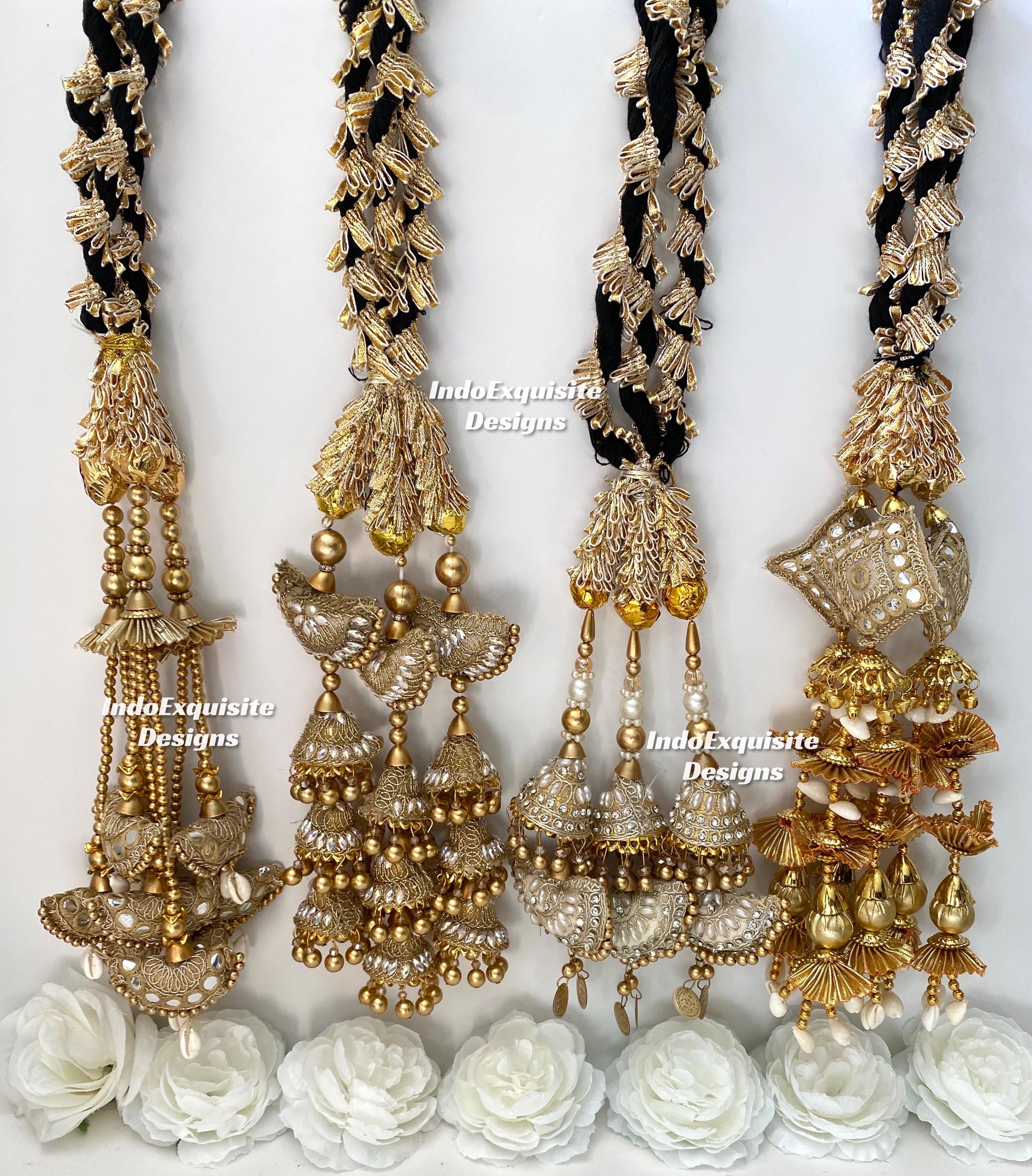 BRIDAL PAKISTANI INDIAN JEWELRY ELAYNA PUNJABI PARANDA HAIR ACCESSORIES Paranda Hair Jewellery - Etsy main image 4