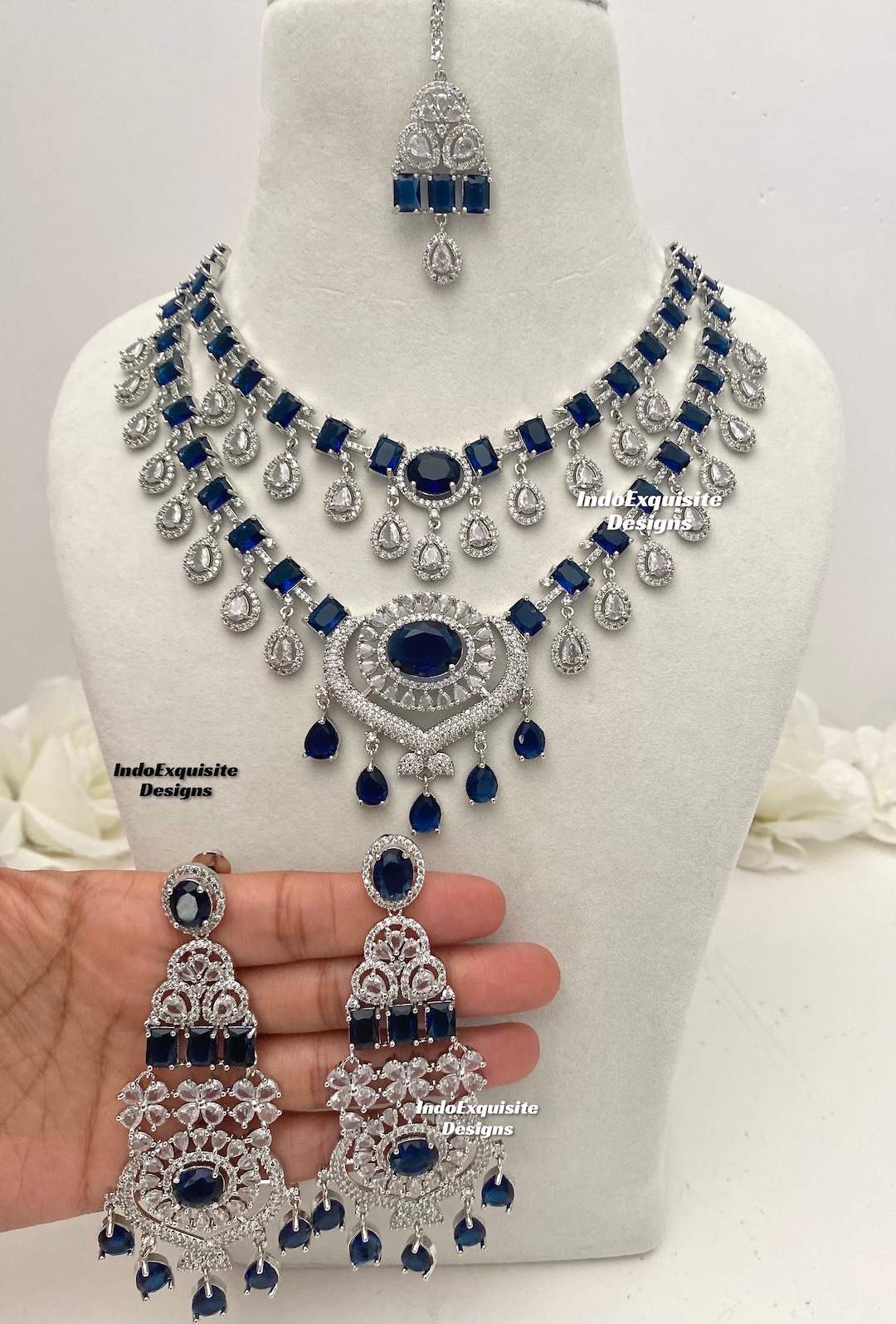 American Diamond Necklace Set / CZ Necklace/indian Jewelry