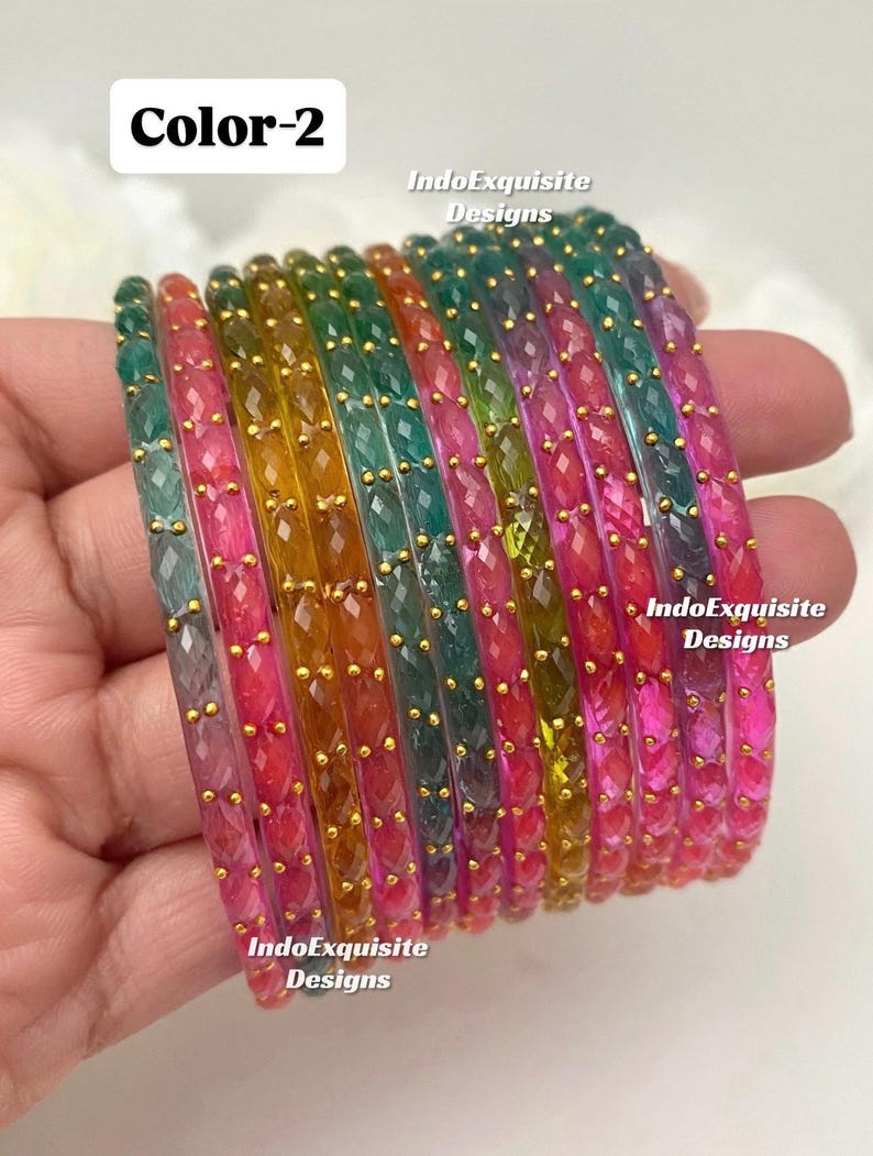 Viral Rain Drop Glass Bangles/ Pastel and Dark Multi Color/ Indian ...