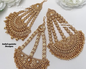 Gold Plated Passa Jhoomer Jhumar/real gold look passa/head side passa /real gold look passa/ Bridal Head piece /Indian jewelry