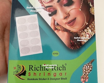 Maang tikka supporter/ Tikka Sticker/Tikka tape/ double sided tape to support tikkas/head piece/bindi (10 tapes in a pack)