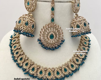 Ensemble de colliers polki en or antique de qualité supérieure/Bijoux indiens/Bijoux Kundan et Polki de haute qualité/Bijoux Bollywood/paon/morepankhia