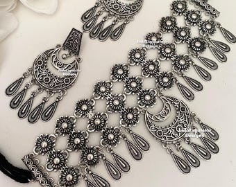 Exclusive Oxidized choker set/Indian Jewelry/oxidized necklace set/Premium Quality Jewelry/Oxidized jewelry