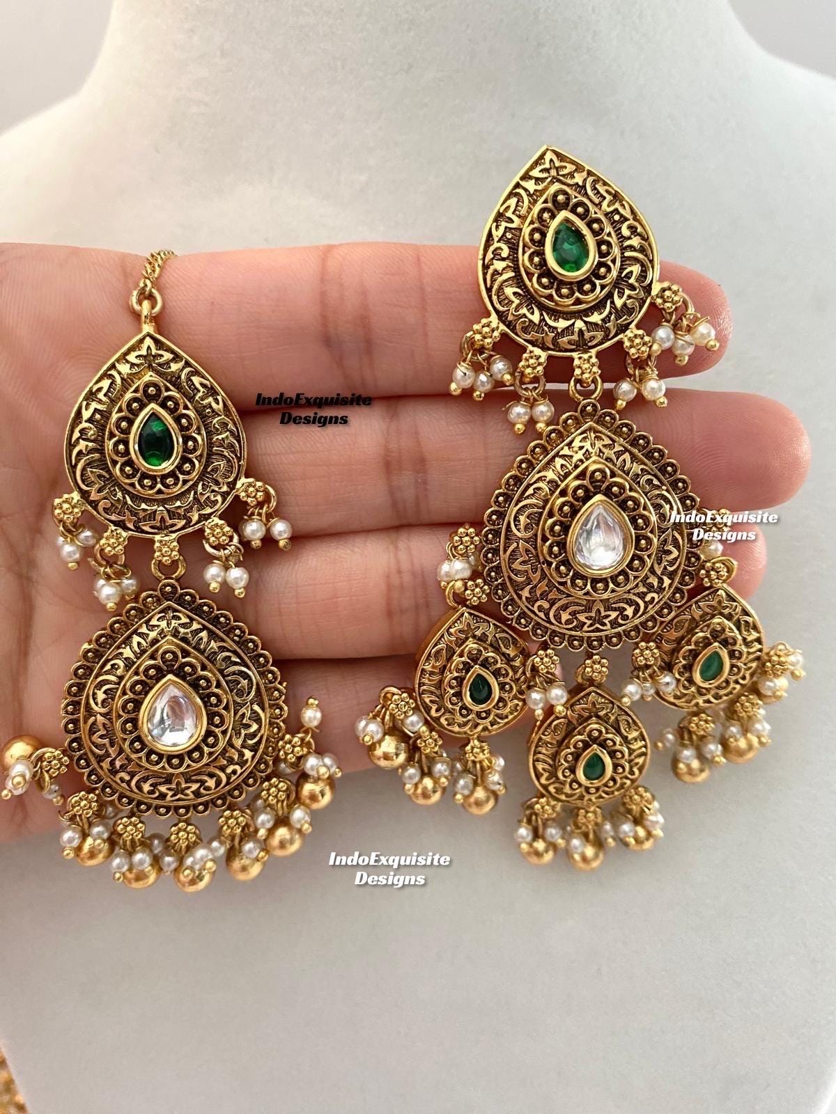 Set Di Collana Placcata Oro Per Matrimonio Bollywood Indiano