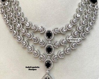American Diamond Necklace Set / CZ Necklace/indian Jewelry