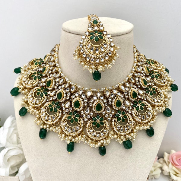 Premium Quality Kundan Necklace Sets comes with Jhumki Earrings and tikka/ Indian Jewelry