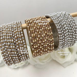 Lot de 12 joncs joncs perles et pierres / Kade perlé / joncs de mariée / joncs indiens