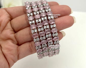 シルバーピンクアメリカンダイヤモンドケード（4個）/ADカンガン/CZ