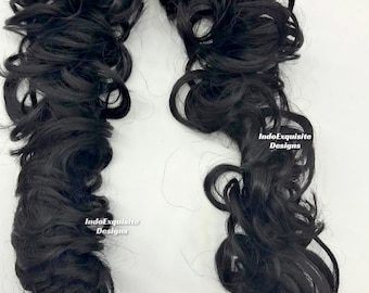 Frill Hair Extension for Messy braid and bun/ Curly Ponytail Hairpiece/ Voluminous Wavy Hairpiece for Bridal and Party look