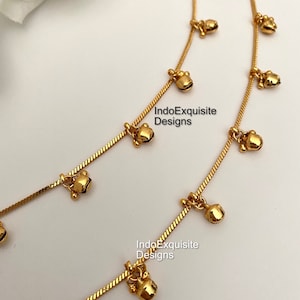 Gold plated anklets/Payal/ Punjabi Jhanjra with Ghungroo/Indian bridal payal/golden Ghungroo Payal/Panjeb/Indian anklets