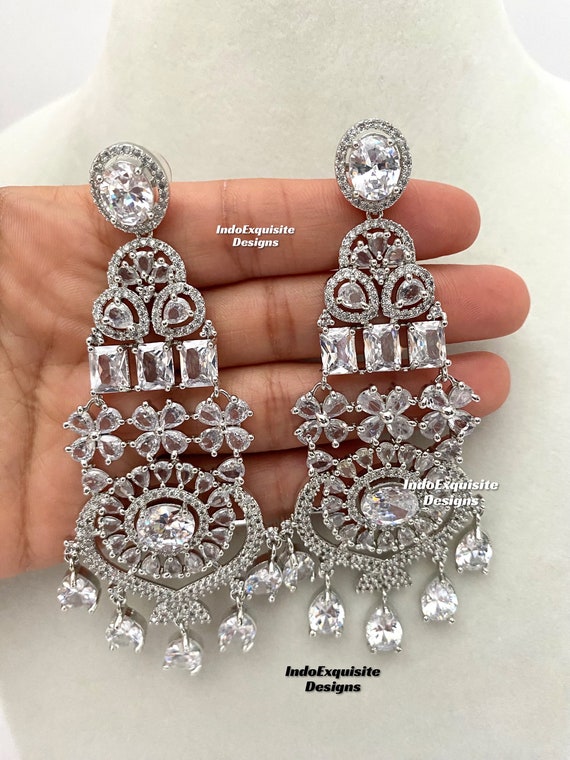 American Diamond Double Layer Necklace Set / CZ Necklace/indian