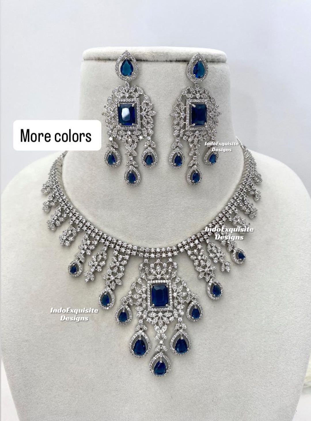 Elegant American Diamond Necklace Set / CZ Necklace/indian Jewelry