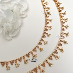 Gold Plated Polki anklets/Payal/ Punjabi Jhanjra with Ghungroo at the ends/Indian bridal payal/golden Ghungroo Payal/Panjeb/Indian anklets