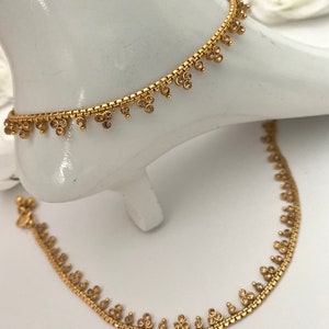Gold plated anklets/Payal/ Punjabi Jhanjra with Ghungroo/Indian bridal payal/golden Ghungroo Payal/Panjeb/Indian anklets