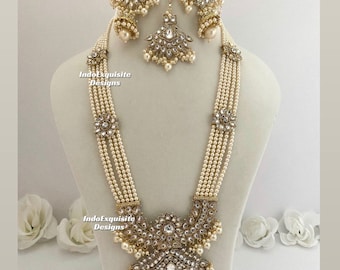 Kundan Raani haar/ Kundan Halsketten Set/ Indischer Schmuck/ Hochwertiger Kundan und Polki Schmuck/ Bollywood Schmuck/ Braut Halskette