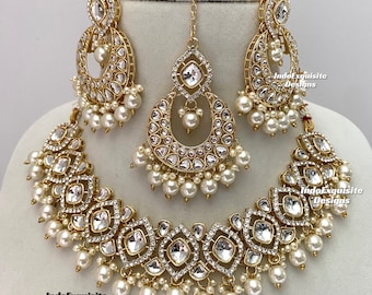 Kundan necklace/choker Set/Bridesmaid necklace sets/ Indian jewelry/Kundan Polki Necklace/High quality jewelry/Bridesmaid sets
