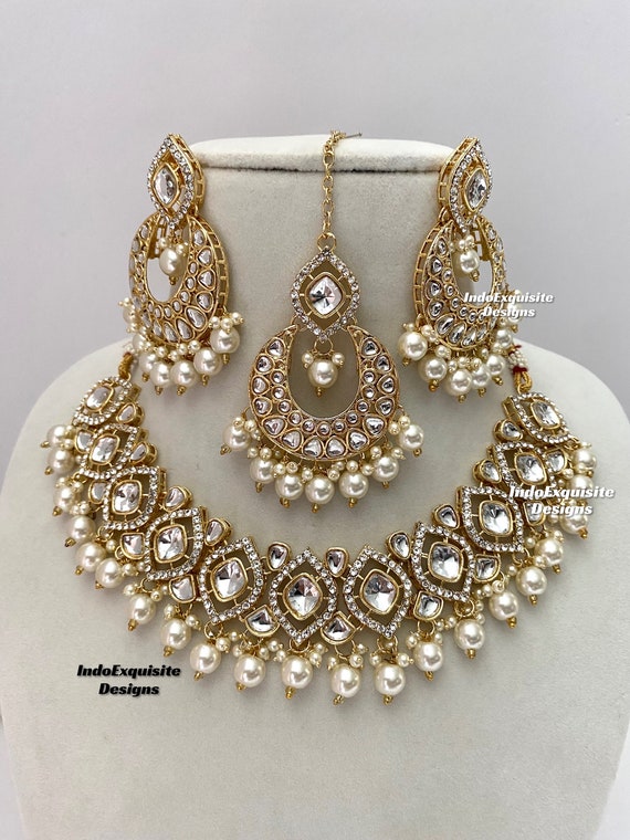 Kundan necklace/choker Set/Bridesmaid necklace sets/ Indian jewelry/Kundan Polki Necklace/High quality jewelry/Bridesmaid sets