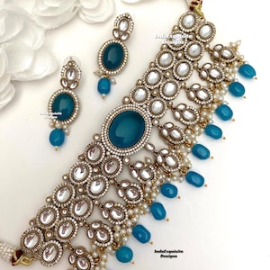 Premium Quality Sabyasachi inspired uncut Kundan Moissanite choker set/uncut Kundan choker set
