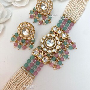 Premium Quality tyani inspired uncut Kundan choker set with American diamond stones/Real uncut Kundan necklace/statement choker set