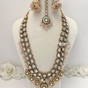 Premium quality elegant Kundan Raani haar/ long Necklace/Indian Jewelry/Pearl long necklace/ Bollywood jewelry/ bridal long Necklace