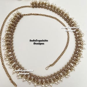 Antique Gold Polki Waist Belt/Belly chain/ Kamarpatta/Kamarbandh/Indian waist belt/waist chain/Saree belt/Kundan Polki Indian saree belts