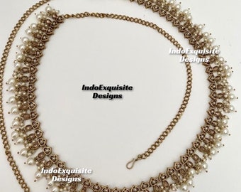 Antique Gold Polki Waist Belt/Belly chain/ Kamarpatta/Kamarbandh/Indian waist belt/waist chain/Saree belt/Kundan Polki Indian saree belts